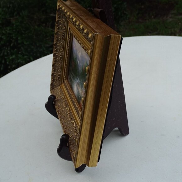 Thomas Kinkade End of a Perfect Day Canvas Print Ornate Gold Wood Frame Mini 3x5 - Picture 3 of 6